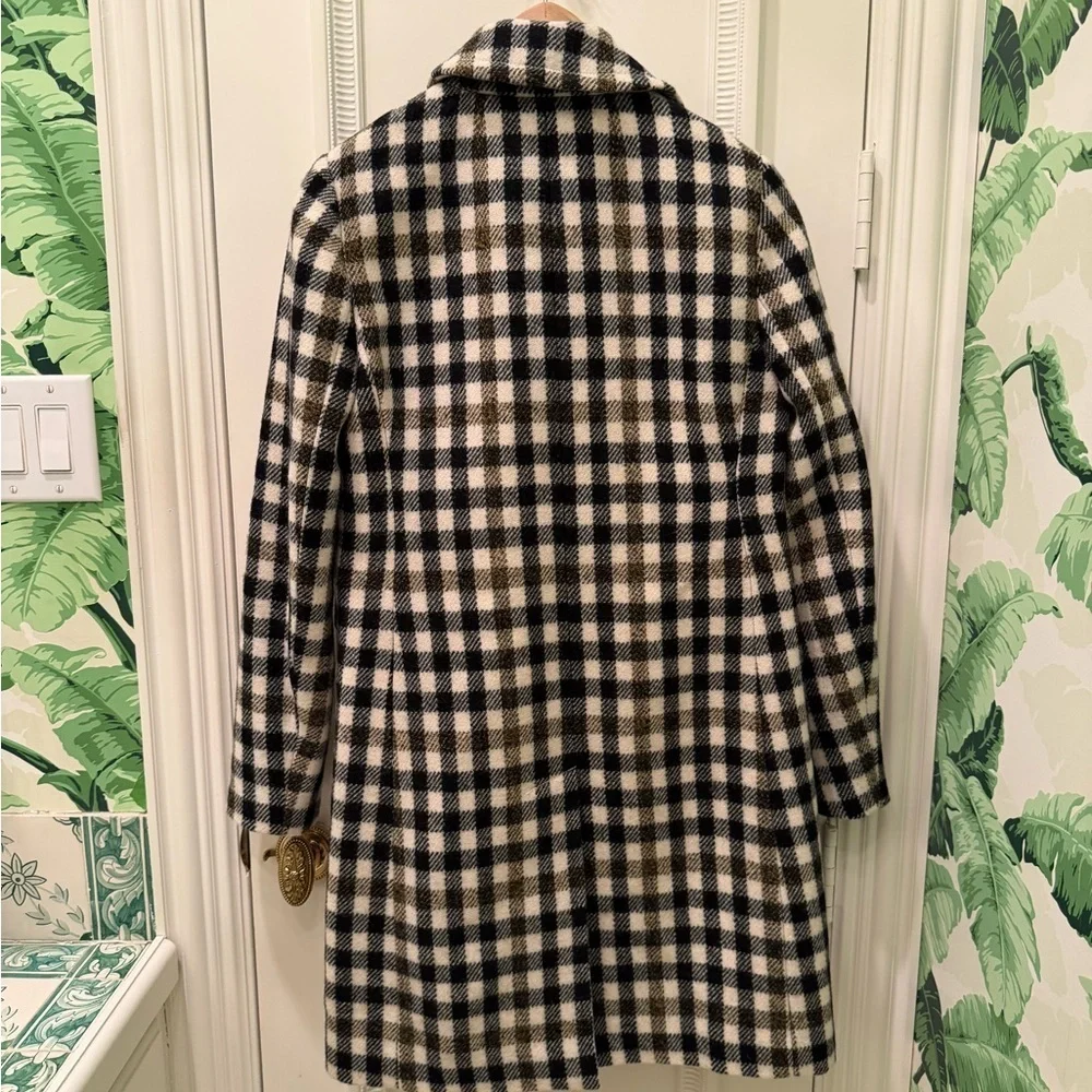 J. Crew 100% Wool Double-breasted Coat in Oxford Check Size 0